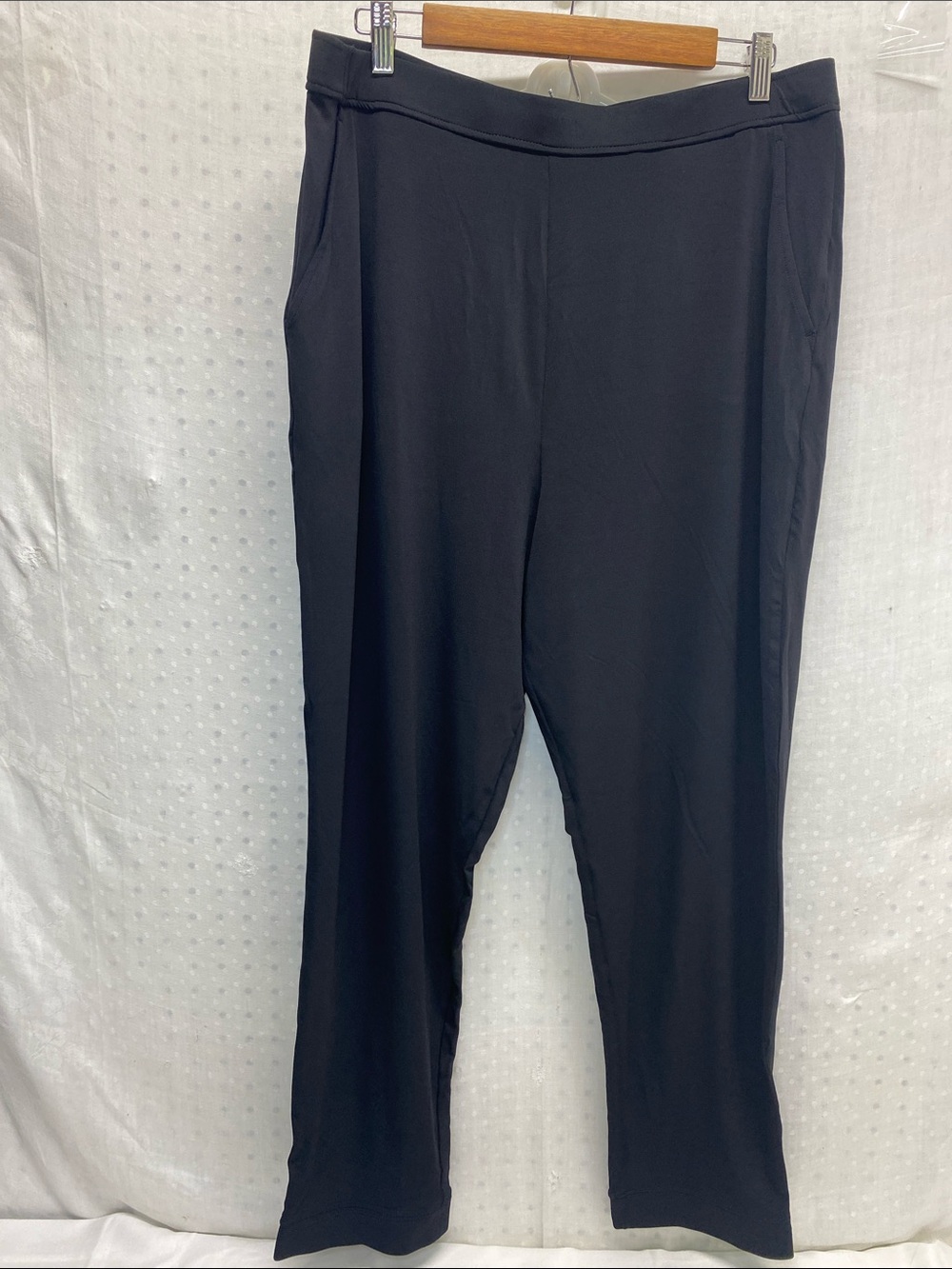 H by Halston Black Straight-Leg Pull-On Pants Size XL NEW